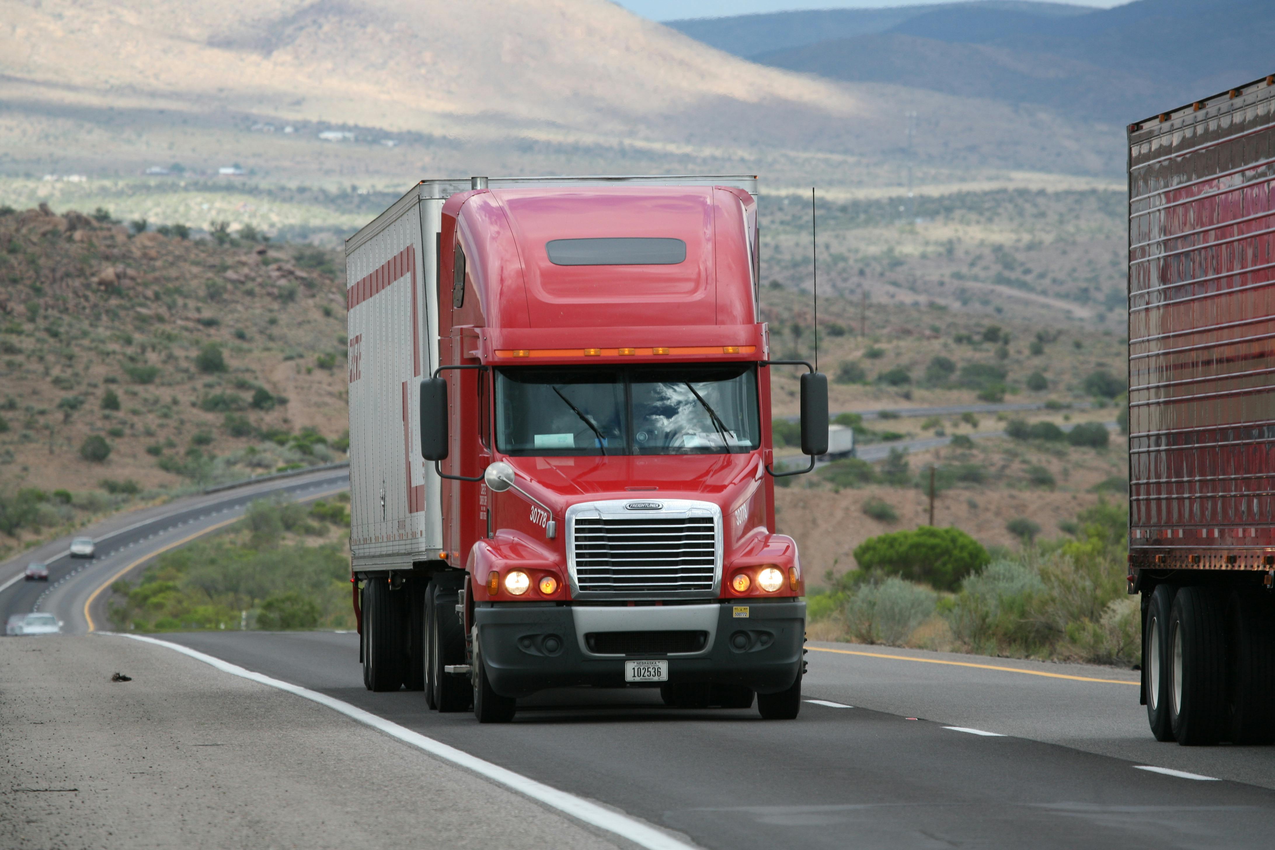 Semi truck on the highway