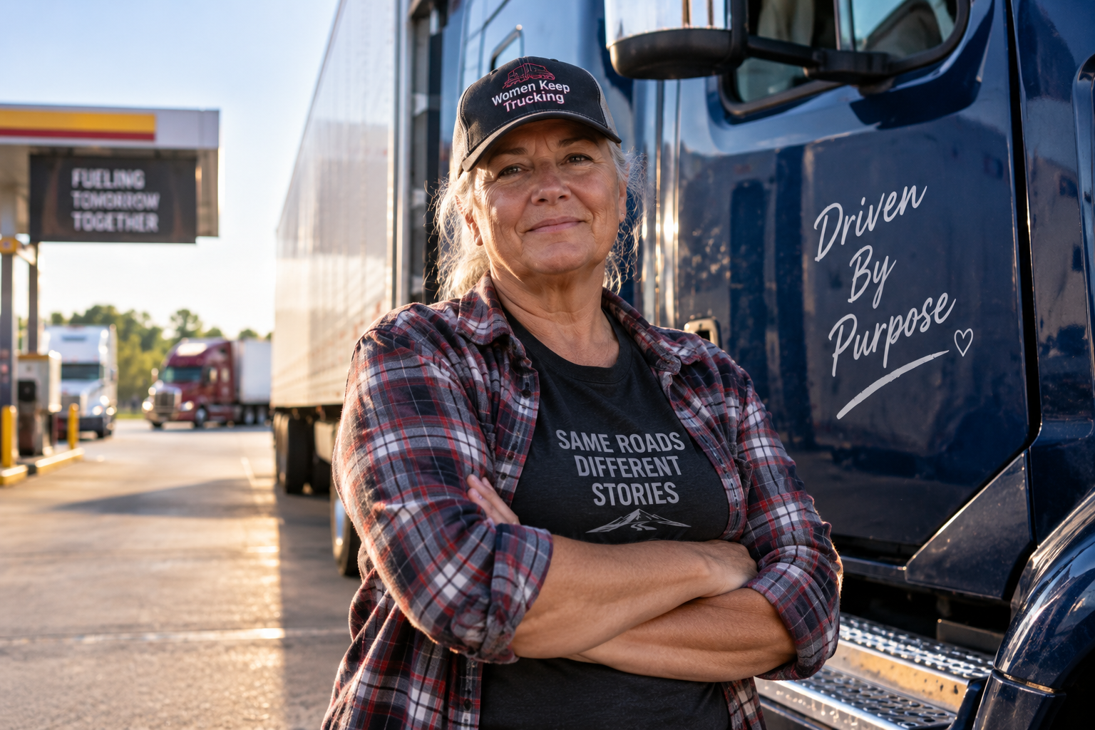Experienced truck driver and owner-operator beside a semi truck